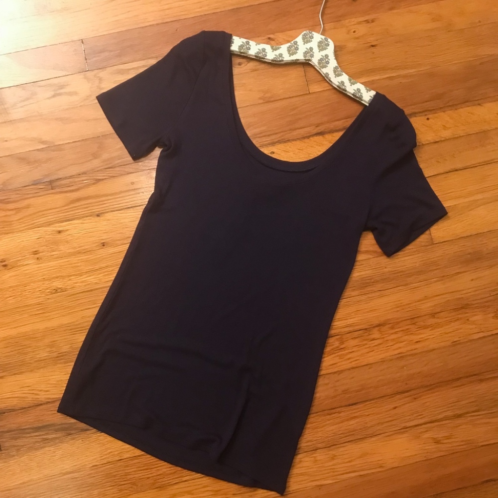 Saturday Sunday | Anthro Navy Scoop Neck Top - Picture 2 of 3